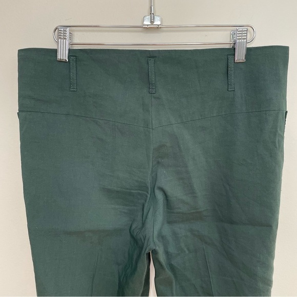 Theory Harper Green Linen Wide Leg Pants Size 8 - Picture 8 of 10